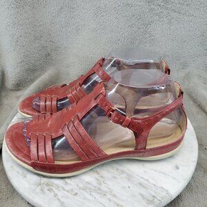 Ecco Shoes Womens Size EU 38 US 7 Flash Huarache Red Leather Sandals
